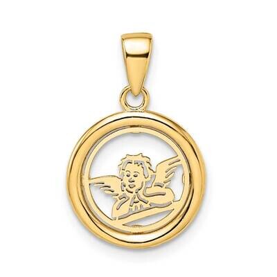 Raphael Angel In Circle Pendant 14k Gold Polished K9973, MPN: K9973, 196904072820