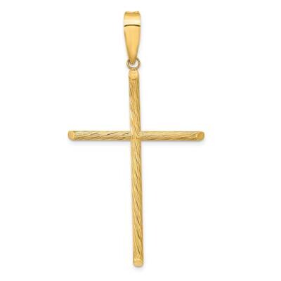 Textured Fancy Cross Pendant 14k Gold Polished K9952, MPN: K9952,
