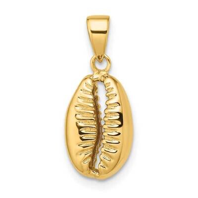 3D Crowrie Shell Pendant 14k Gold Polished K9947, MPN: K9947, 196904073568