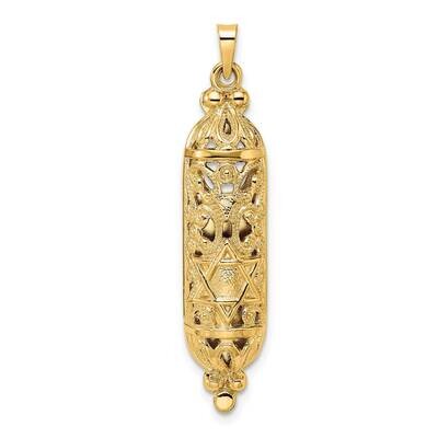 Textured Solid Mezuzah Pendant 14k Gold Polished XR2021, MPN: XR2021, 196904069776