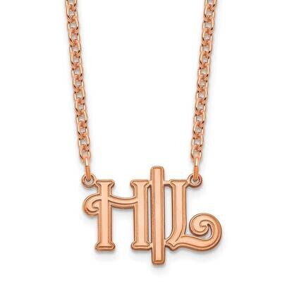 Rose-Gold Horizontal Script Initials Necklace Sterling Silver XNA903RP, MPN: XNA903RP,
