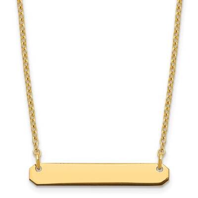 Small Polished Blank Bar Necklace Sterling Silver Gold-plated XNA1198GP, MPN: XNA1198GP,