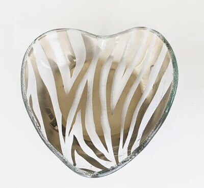 Annieglass Zebra Heart Bowl CSH603P, MPN: CSH603P, UPC: