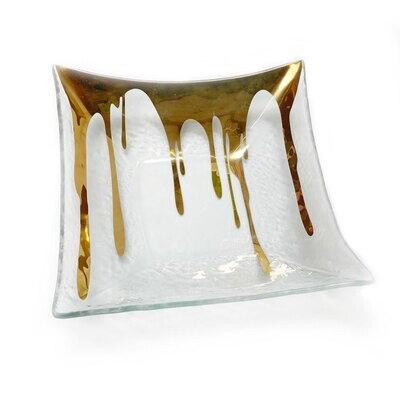 Annieglass Splatter Square Bowl SPL177G, MPN: SPL177G, UPC: