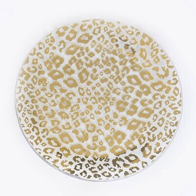 Annieglass Cheetah Round Plate Gold C106G, MPN: C106G, UPC: