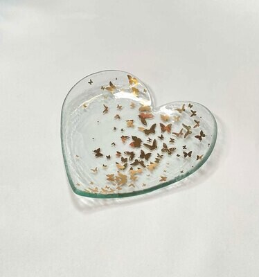 Annieglass Butterfly Heart Bowl Plate B102G, MPN: B102G, UPC: