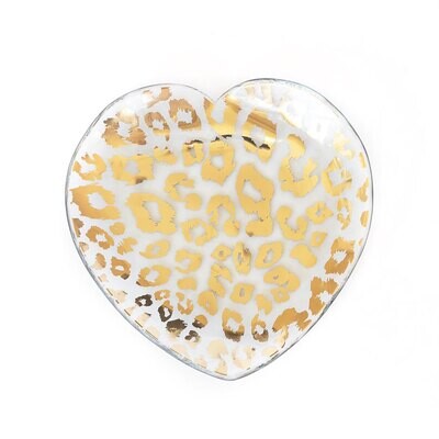 Annieglass Cheetah Heart Plate Gold CSH502PP, MPN: CSH502PP, UPC: