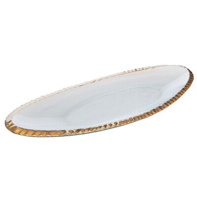 Annieglass Edgey Oblong Tray Gold E151G, MPN: E151G, UPC: