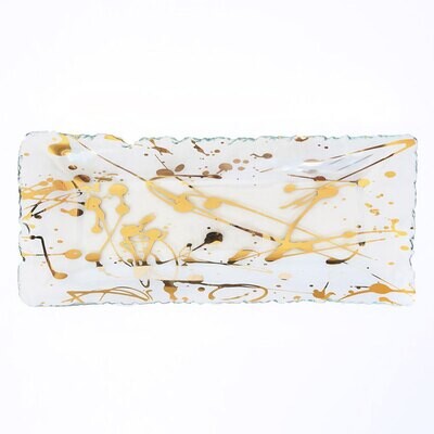 Annieglass Jaxson Appetizer Tray Gold JX214G, MPN: JX214G, UPC: