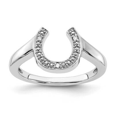 Sterling Silver Diamond Horseshoe Ring RLD3091/SILVER-SSS53