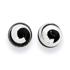 Black &amp; Silver Color Murano Glass Earrings Sterling Silver MUR72, MPN: MUR72, 883957578453