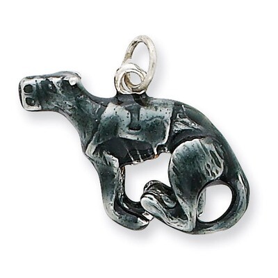 Silver Enamel Medium Greyhound Charm Sterling Silver QC6462, MPN: QC6462, 886774373867