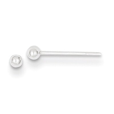 2mm Ball Earrings Sterling Silver Polished QE1829, MPN: QE1829, 883957922959