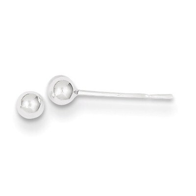 Polished 3mm Ball Earrings Sterling Silver QE1830, MPN: QE1830, 883957922973