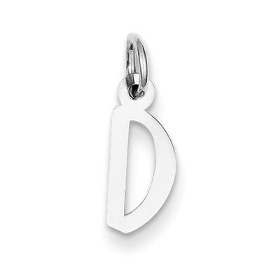 Slanted Block Initial Charm Sterling Silver QC5081D, MPN: QC5081D, 191101529177