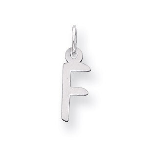 Slanted Block Initial F Charm Sterling Silver QC5081F, MPN: QC5081F, 191101530944