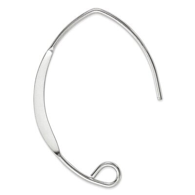 V-shape Flattened Ear Wire Sterling Silver SS4946, MPN: SS4946,