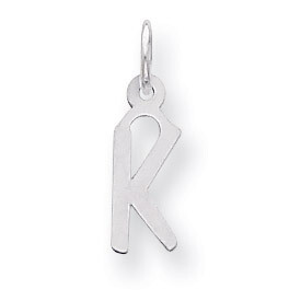 Slanted Block Initial K Charm Sterling Silver QC5081K, MPN: QC5081K, 191101462115