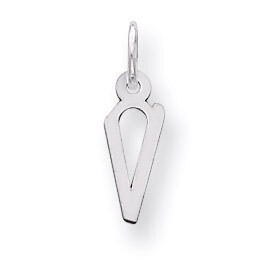 Slanted Block Initial V Charm Sterling Silver QC5081V, MPN: QC5081V, 191101527142