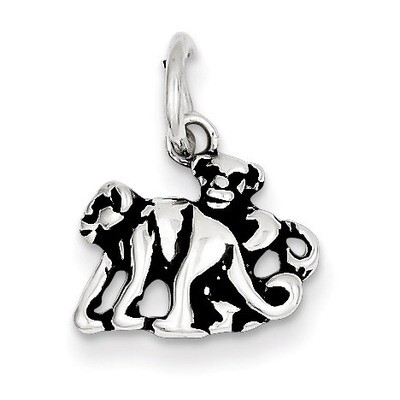 Monkey Charm Antiqued Sterling Silver QC7873, MPN: QC7873, 883957557441