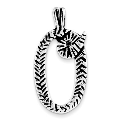 Antiqued &amp; Textured Letter O Chain Slide Sterling Silver QC8458O