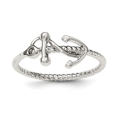 Anchor Ring Sterling Silver Polished QR6234, MPN: QR6234,