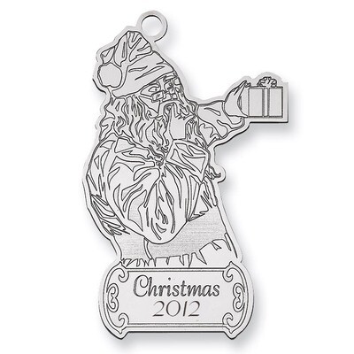 Christmas Santa Ornament Sterling Silver QQ364, MPN: QQ364,
