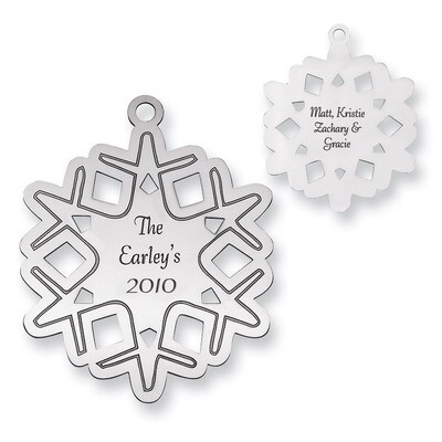 Christmas Snowflake Ornament Sterling Silver QQ348, MPN: QQ348,