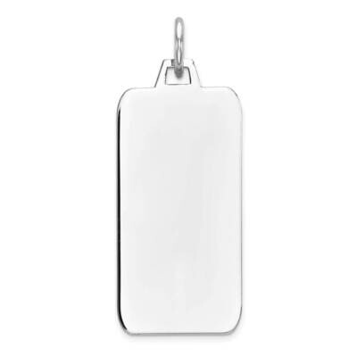 Engravable Rectangular Polish Front Satin Back Disc Charm Sterling Silver Rhodium-Plated QM508/50, …