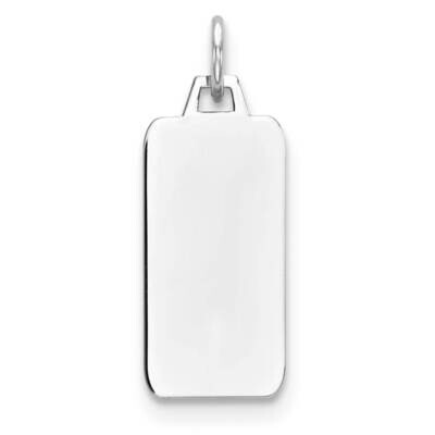 Engravable Rectangular Polish Front Satin Back Disc Charm Sterling Silver Rhodium-Plated QM507/50, …