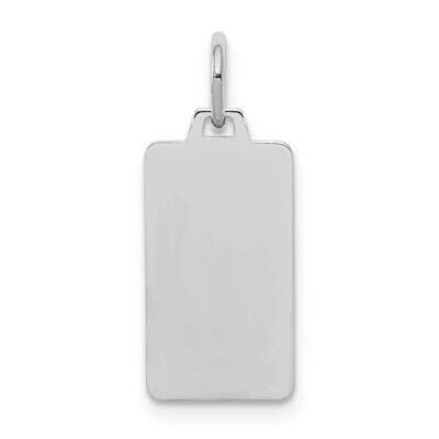 Engravable Rectangular Polish Front Satin Back Disc Charm Sterling Silver Rhodium-Plated QM505/50, …
