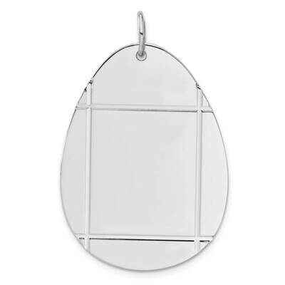 Engravable Oval Disc Charm Sterling Silver QM490/35, MPN: QM490/35,