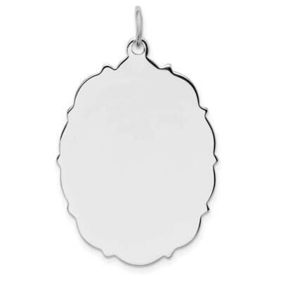 Engraveable Polished Front Satin Back Disc Charm Sterling Silver Rhodium-Plated QM438/50, MPN: QM43…