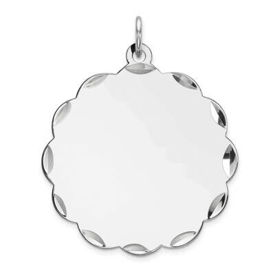 Engraveable Polished Front Satin Back Disc Charm Sterling Silver Rhodium-Plated QM412/27, MPN: QM41…