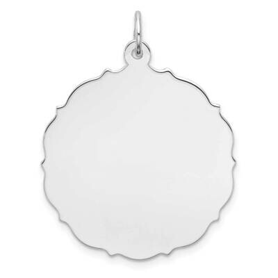 Engraveable Polished Front Satin Back Disc Charm Sterling Silver Rhodium-Plated QM437/50, MPN: QM43…