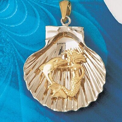 Dazzlers Jewelry Seashell Shell Mermaid Dolphin Pendant Necklace Charm Bracelet in Yellow, White or…