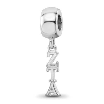 Zeta Tau Alpha Vertical Letters Bead Sterling Silver Rhodium-plated ZTA005BD1-SS, MPN: ZTA005BD1-SS…