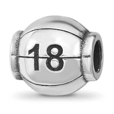 Reflection Personalized Basketball Bead Sterling Silver QRSXNA6P, MPN: QRSXNA6P,