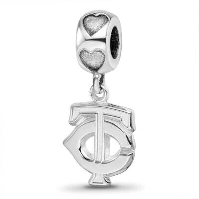 Minnesota Twins TC on Heart Bead Sterling Silver Rhodium-plated TWN008BD2-SS, MPN: TWN008BD2-SS, 63…