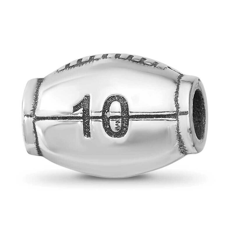 Reflection Personalized Football Bead Sterling Silver QRSXNA10P