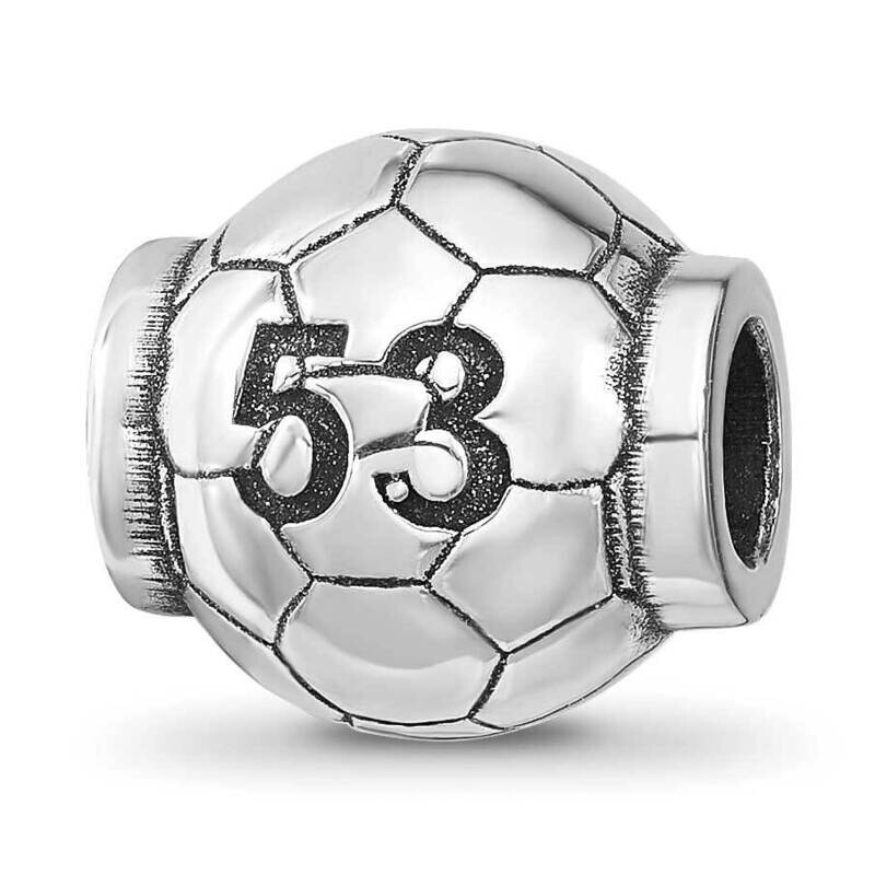 Reflection Personalized Soccer Ball Bead Sterling Silver QRSXNA9P