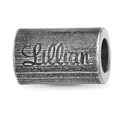 Oxidized Personalized Cylinder Bead Sterling Silver QRSXNA5, MPN: QRSXNA5,