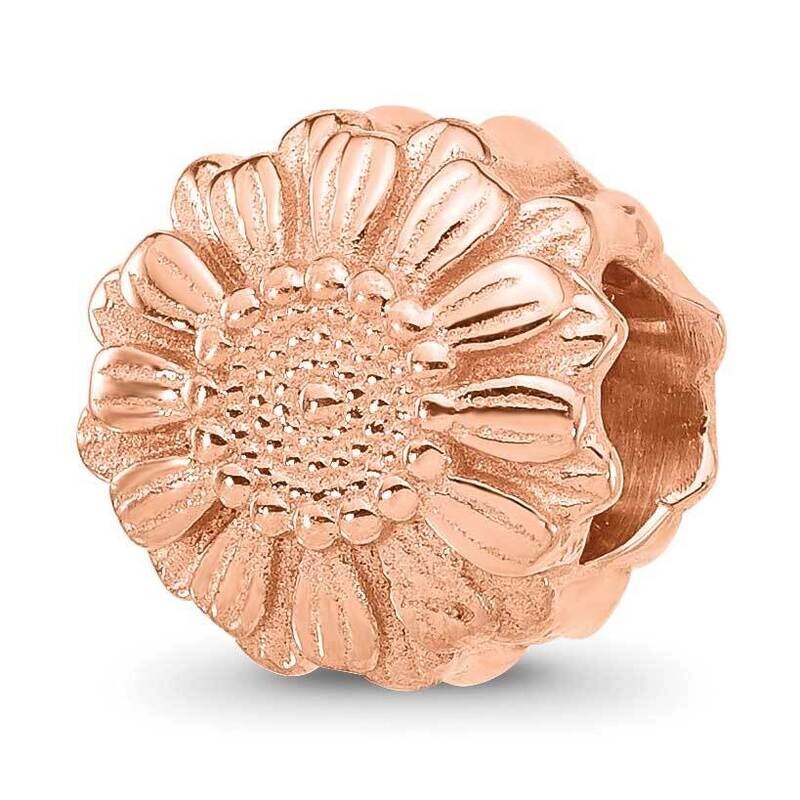 Rose Gold-plated Floral Daisy Bead Sterling Silver QRS4508