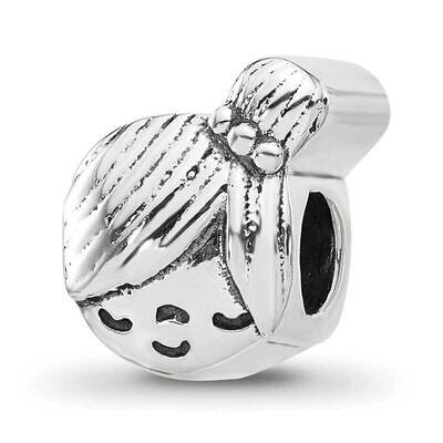 Little Girl Head Bead Sterling Silver QRS4478, MPN: QRS4478,