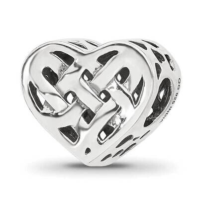 Woven Heart Bead Sterling Silver QRS4475, MPN: QRS4475,