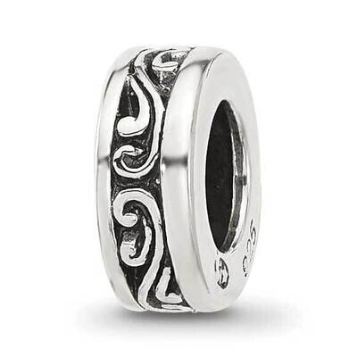 Antiqued Scroll Spacer Bead Sterling Silver QRS4426, MPN: QRS4426,