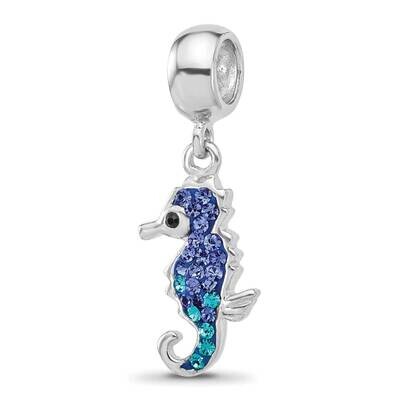 Seahorse Preciosa Crystal Dangle Bead Sterling Silver Rhodium-plated QRS4512, MPN: QRS4512,
