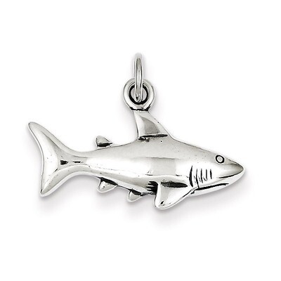 Antique Shark Charm Sterling Silver QC4869, MPN: QC4869, 883957911878