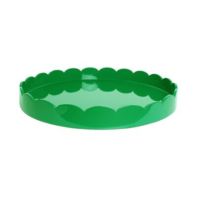 Addison Ross Leaf Green Round Large Lacquered Scallop Tray 20 x 20 Inch Lacquer TR7306, MPN: TR7306…