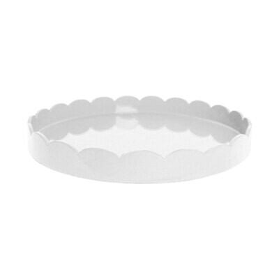 Addison Ross White Round Medium Lacquered Scallop Tray 16 x 16 Inch Lacquer TR7000, MPN: TR7000, UP…